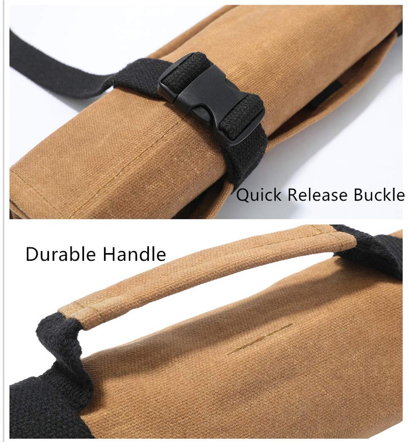 Denifiter Tool pouch, Heavy Duty 16OZ Waxed Canvas Tool Organizer Bag, Sturdy and Waterproof (Khaki) - Image 4